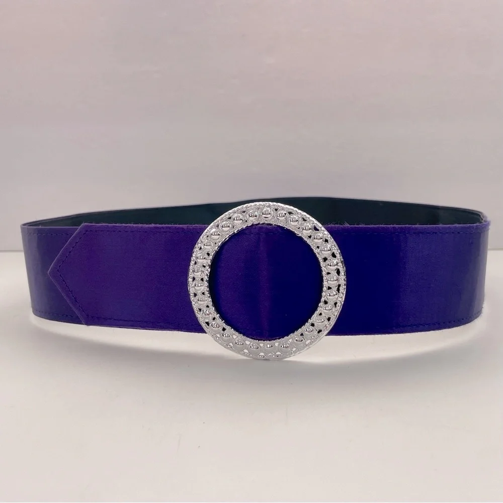 Purple Satin Wide Statement Belt‎